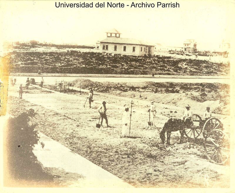 Pavimentando Avenida E con carro de mula